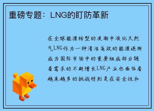 重磅专题：LNG的盯防革新